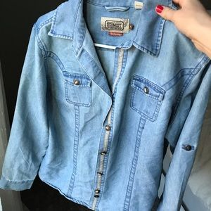 Denim Button Down Top